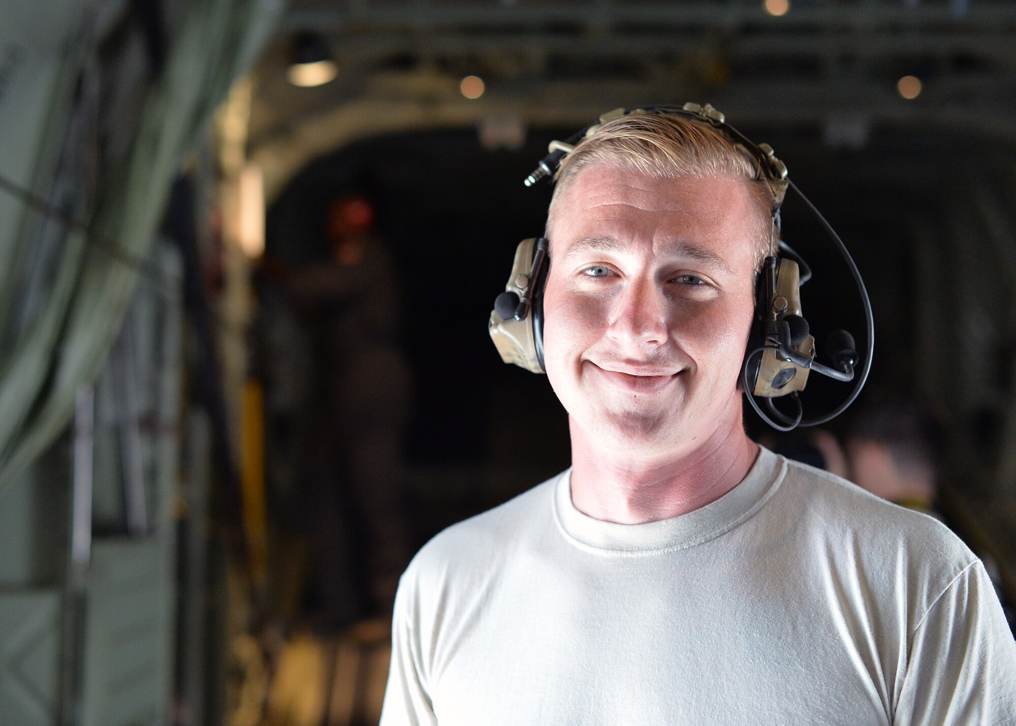 U.S. Air Force Staff Sgt. Anthony Macy, 86th Aircraft Maintenance Squadron C-130J Super Hercules crew chief, poses for a photo in Plovdiv, Bulgaria, July 18, 2018. Members of the 86th AMXS deployed to Bulgaria with the 37th Airlift Squadron for Thracian Summer 2018, a bilateral exercise between the U.S. and Bulgaria. The role of Macy and other members of the 86th AMXS was to maintain aircraft operability to ensure the proper training for members of the 37th AS to complete tier-1 objectives and certifications for aircrew. (U.S. Air Force photo by Staff Sgt. Jimmie D. Pike)