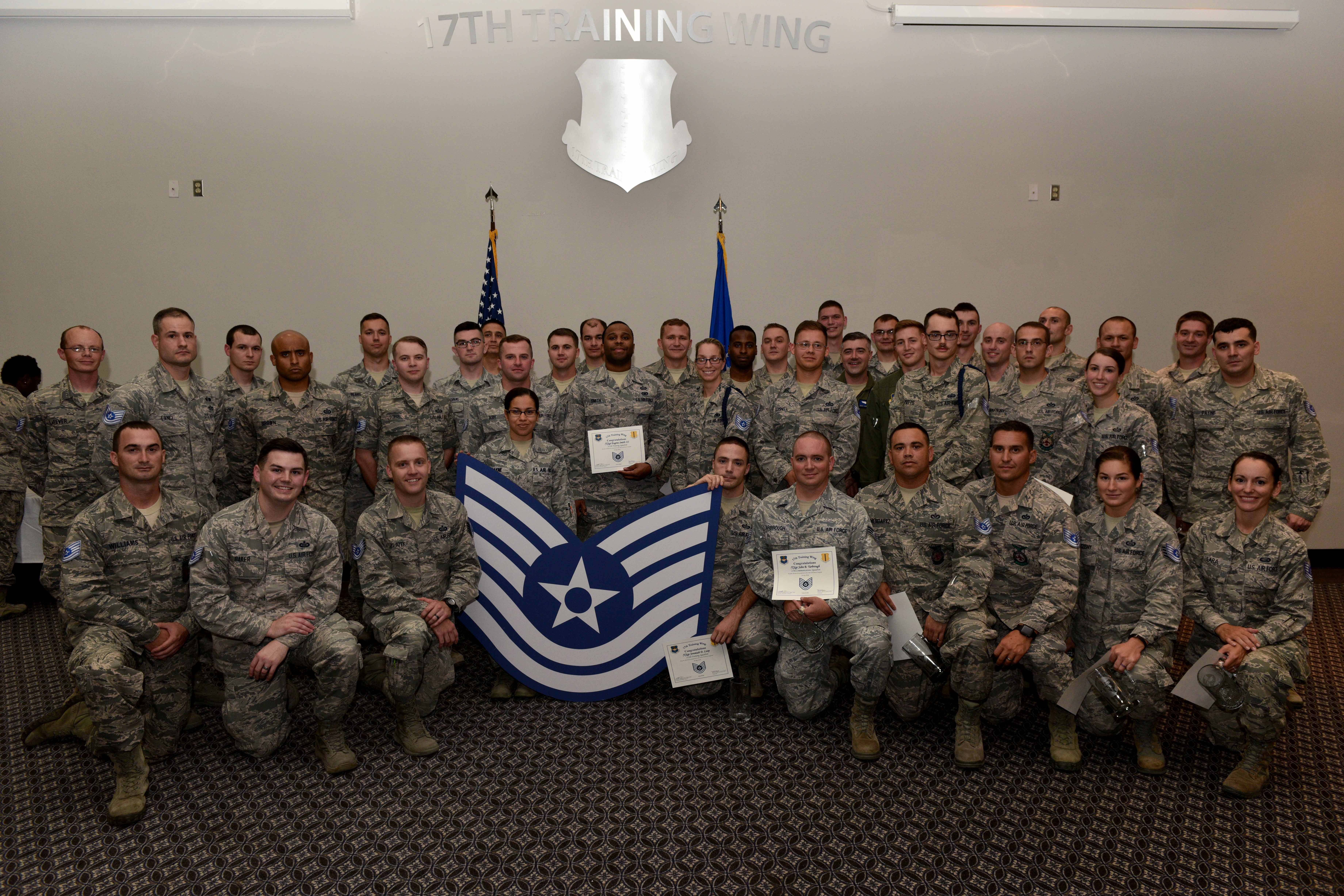 Goodfellow congratulates technical sergeant selects
