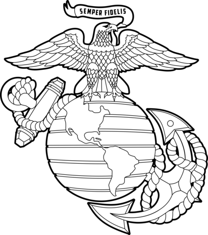 Eagle, Globe and Anchor B-W-2 Logo