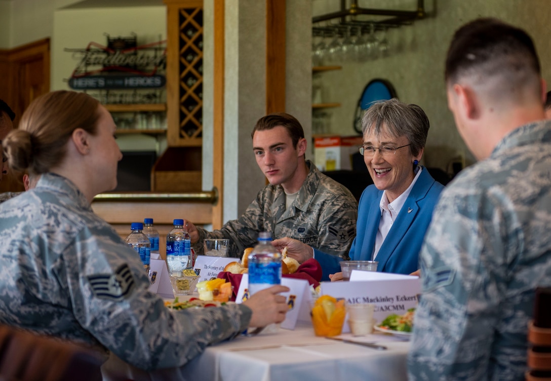 SECAF eats with Airmen