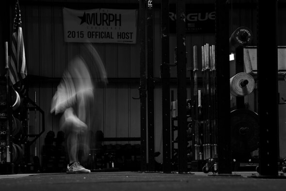 U.S. Air Force Staff Sgt. Chandler Dobson, 20th Civil Engineer Squadron explosive ordnance disposal (EOD) craftsman, performs a deadlift at the EOD gym at Shaw Air Force Base, S.C., July 19, 2018.