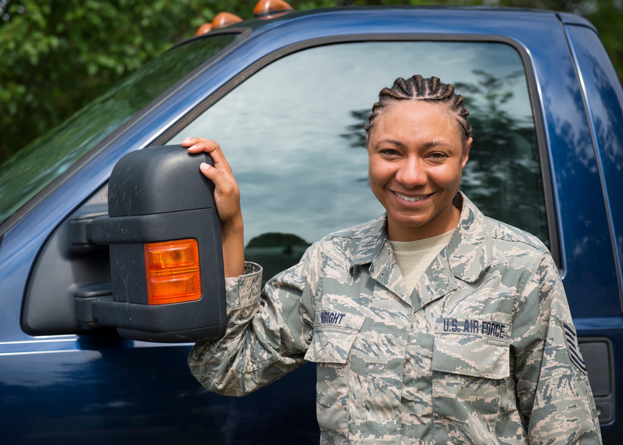 Tech. Sgt. Brittiany Wright, NCOIC of medical logistics with the 919th Special Operations Medical Squadron, stands ready to deliver medical supplies June 16, 2018, at Duke Field, Fla.