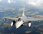 Maj. Thomas Werner, an instructor pilot assigned to the 149th Fighter Wing, Air National Guard, Joint Base San Antonio-Lackland, performs air-to-air drills in an F-16 Fighting Falcon June 25 near Čáslav Air Base in the Czech Republic during Sky Avenger 2018.