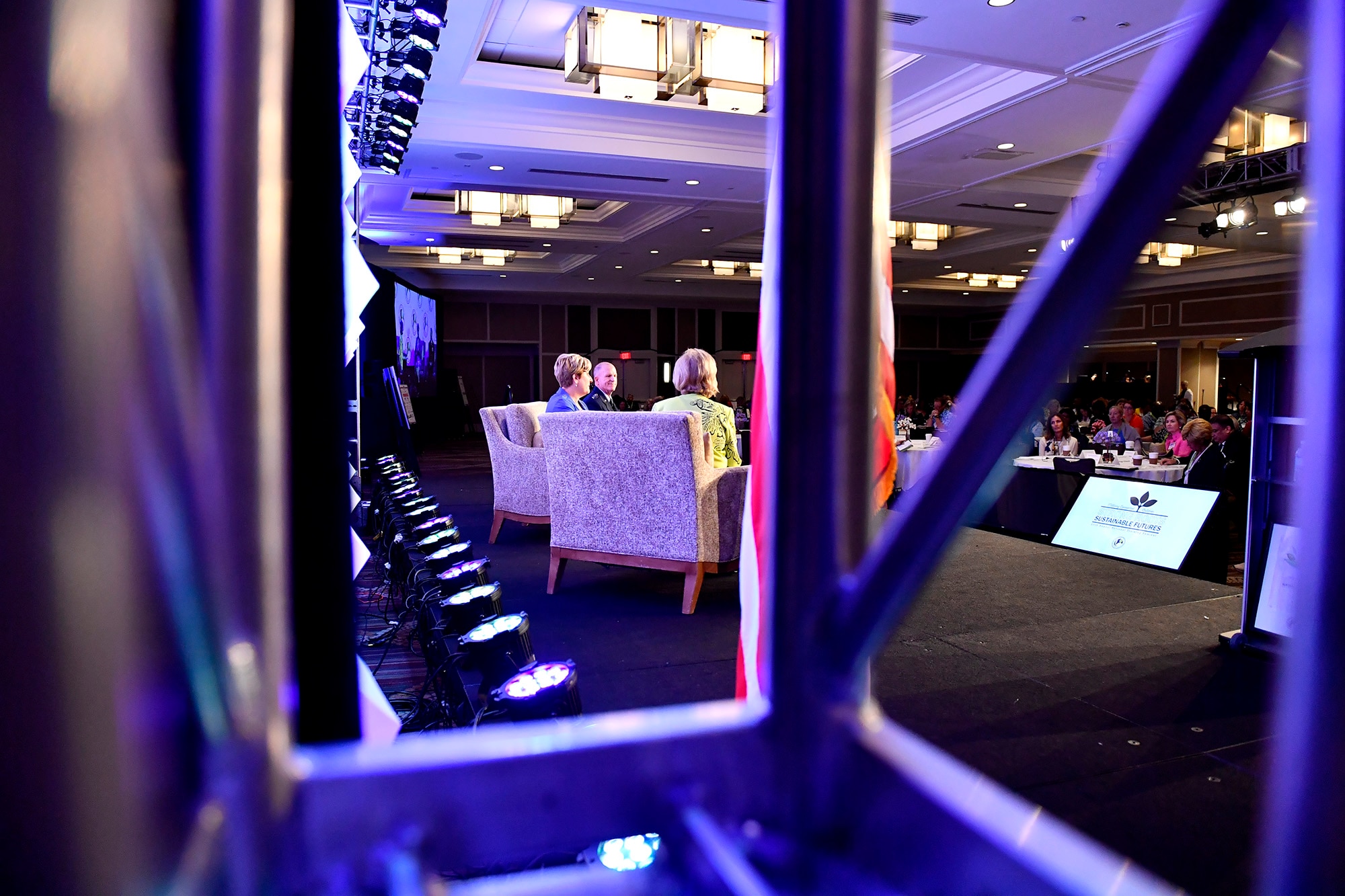 Air Force Vice Chief of Staff Gen. Stephen W. Wilson, and his wife Nancy, speak with Dr. Mary Keller, President and Chief Executive Officer of the Military Child Education Coalition during the MCEC National Training Seminar in Washington, D.C., July 24, 2018. The Air Force has continuously placed an emphasis on school age dependent education because of a direct correlation with family resilience to maintain a willingness of families to continue to support their Airman sponsors wherever they are asked to serve. (U.S. Air Force photo by Staff Sgt. Rusty Frank)