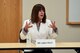 Mrs. Karen Pence, the Second Lady of the United States, speaks to military spouses July 25, 2018, on Grand Forks Air Force Base, North Dakota. Mrs. Pence met with ten spouses to discuss current issues they are facing.  (U.S. Air Force photo by Airman 1st Class Melody Wolff)