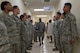 Col. Otis C. Jones, 374th Airlift Wing commander, places the Airmen of the 374th Aerospace Medicine Squadron at ease during a 374th Medical Group immersion tour at Yokota Air Base, Japan, July 24, 2018.