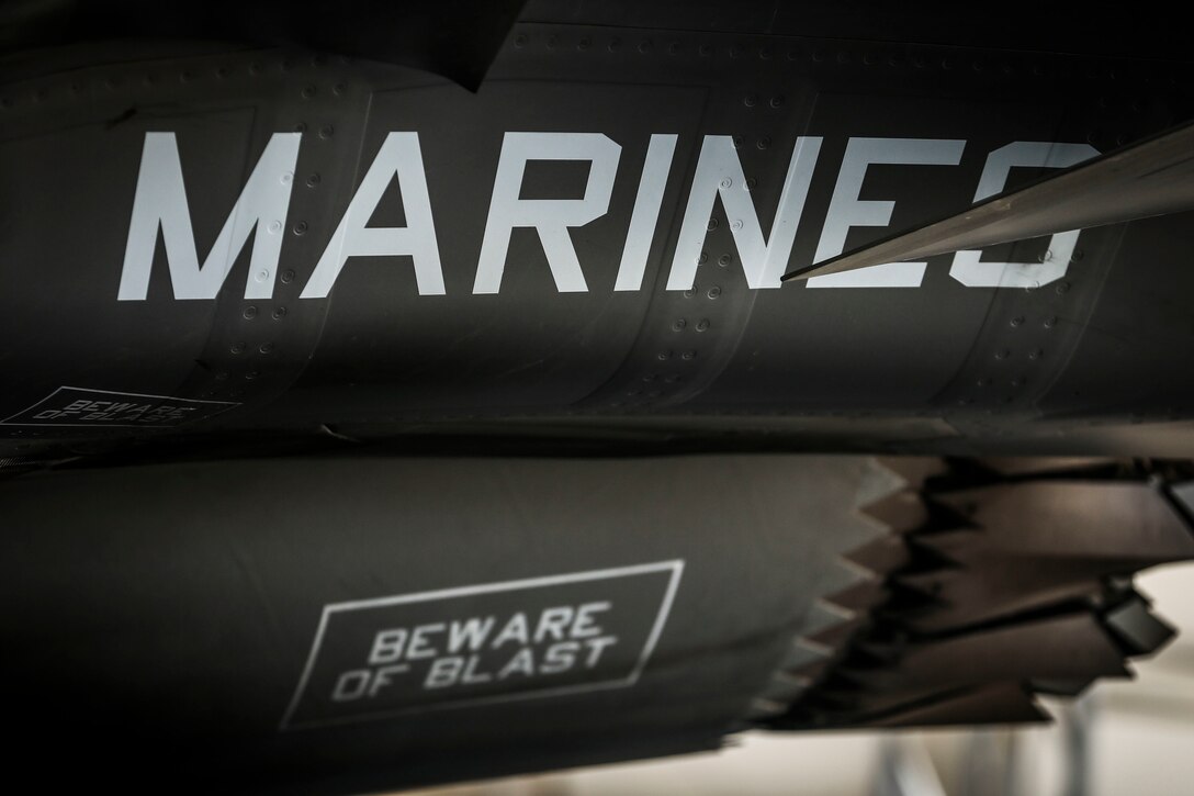 A U.S. Marine Corps F-35B Lightning II assigned to Marine Fighter Attack Squadron 211, is displayed during at a media day at Joint Base Pearl Harbor-Hickam, during a regularly scheduled deployment of Essex Amphibious Ready Group and 13th Marine Expeditionary Unit, July 21, 2018.  The Essex ARG/ 13th MEU team is a strong, flexible, responsive, and consistent force capable of maneuver warfare across all domains; it is equipped and scalable to respond to any crisis from humanitarian assistance and disaster relief to contingency operations.  The Essex ARG and 13th MEU is the first continental United States Navy/Marine Corps team to deploy with the F-35B.