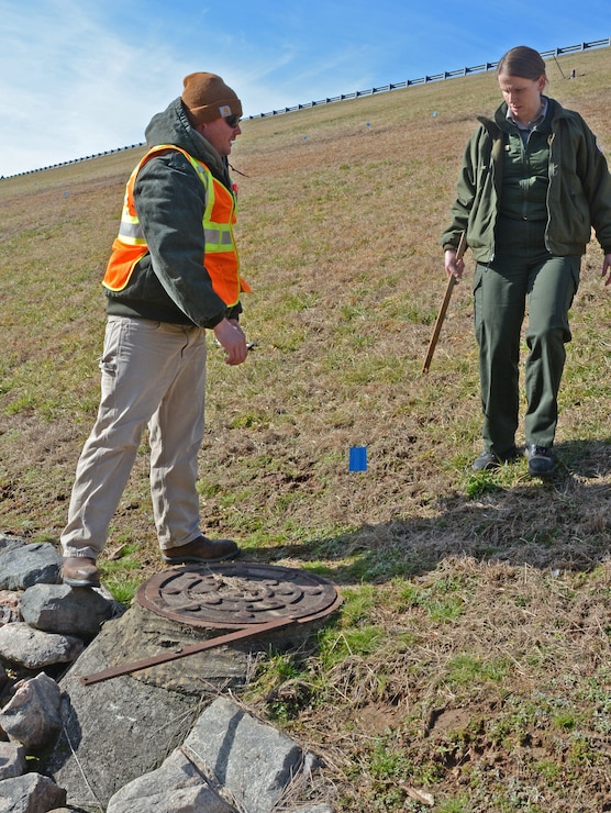 Annual safety inspection on Falls Dam. 