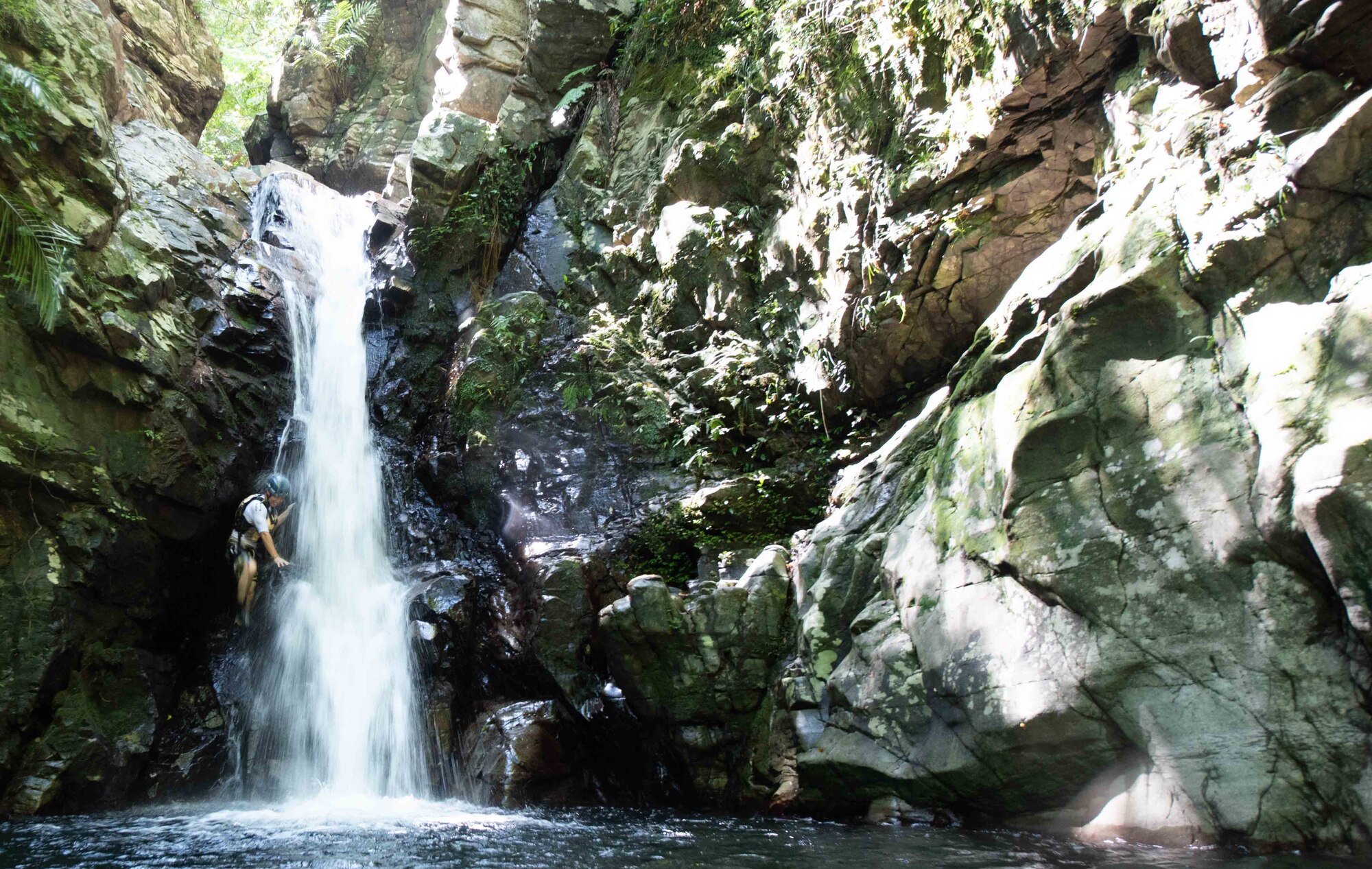 The 18th Force Support Squadron hosted a river trekking trip July 25, 2018, at the Genka River in Okinawa, Japan. The 18th FSS hosts many adventures on a monthly basis to include canoeing, hiking and other outdoor activities.  (U.S. Air Force photo by Senior Airman Kristan Campbell