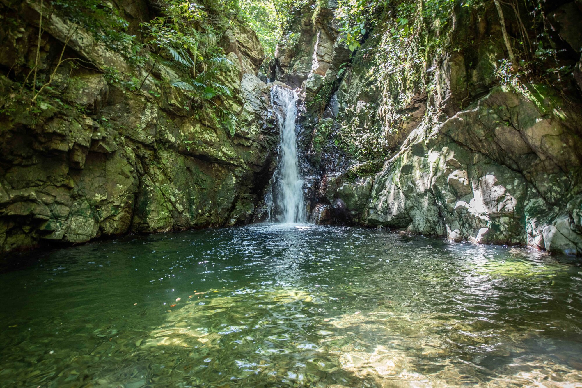 The 18th Force Support Squadron hosted a river trekking trip July 25, 2018, at the Genka River in Okinawa, Japan. The 18th FSS hosts many adventures on a monthly basis to include canoeing, hiking and other outdoor activities.  (U.S. Air Force photo by Senior Airman Kristan Campbell