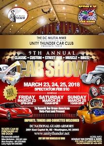 The DC Militia MWR and the Unity Thunder Car Club presents its 9th Annual Custom, Classic, and Street Rod Car Show this weekend at the D.C. National Guard Armory.