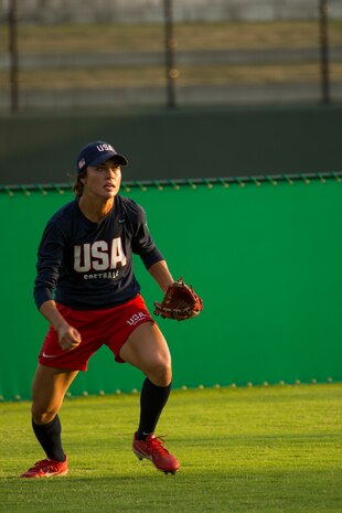 USA Women’s National Softball Team practice in Iwakuni City