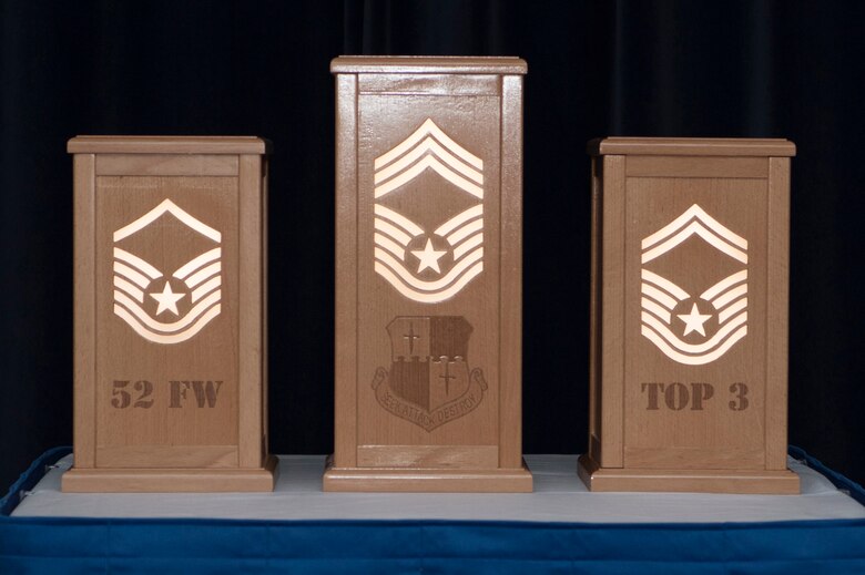 At the SNCO induction ceremony one enlisted member from each SNCO rank lit a pillar to show progression through the ranks.