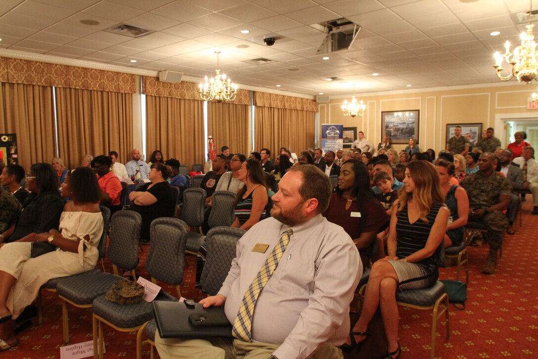 As the school year quickly approaches, active-duty families aboard Marine Corps Logistics Base Albany received information about various school districts and educational opportunities in Southwest Georgia during the Military Child Educational Summit, July 24. Leaders from both public and private schools showcased their programs. (U.S. Marine Corps photo by Re-Essa Buckels)