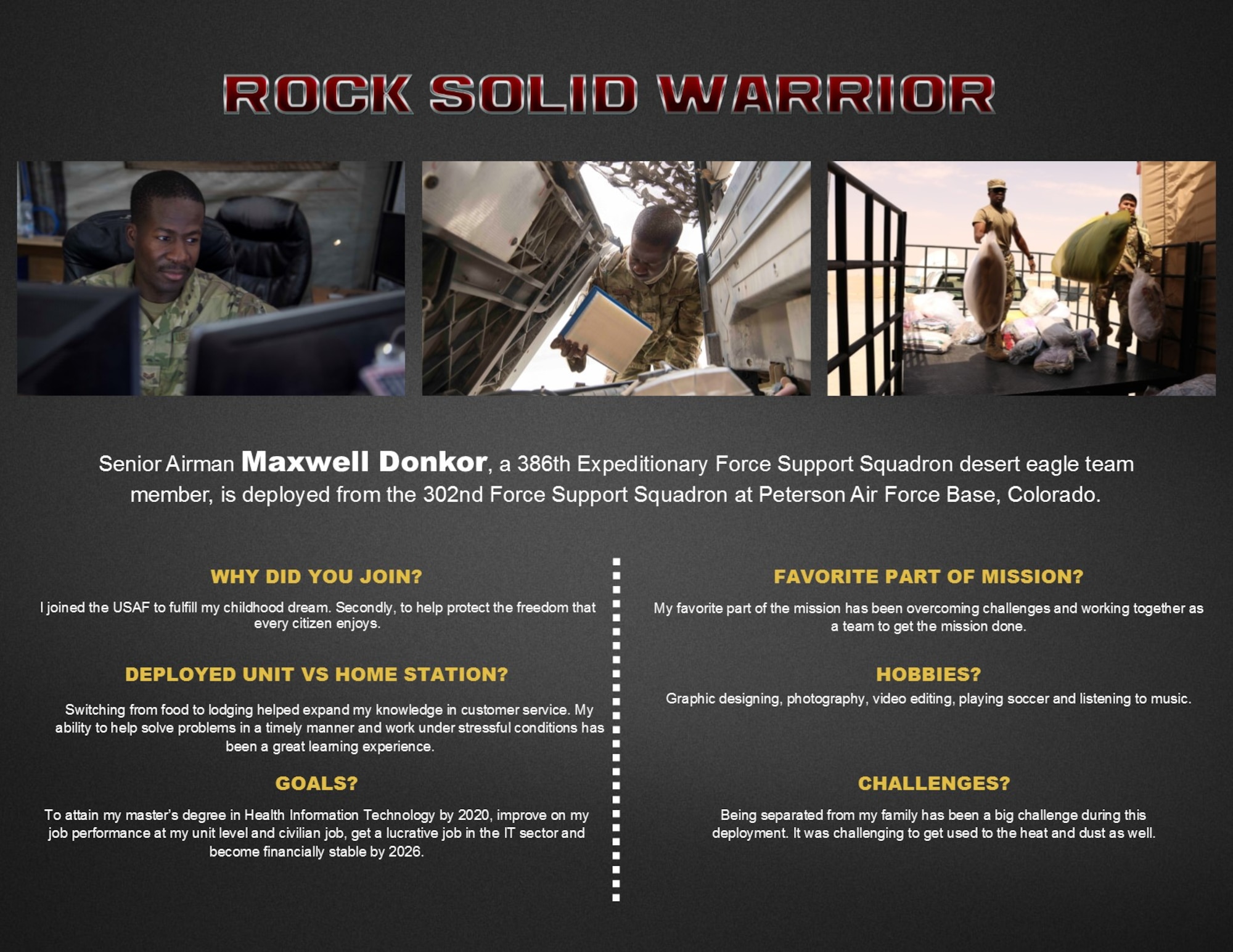 Rock Solid Warrior: SrA Maxwell Donkor