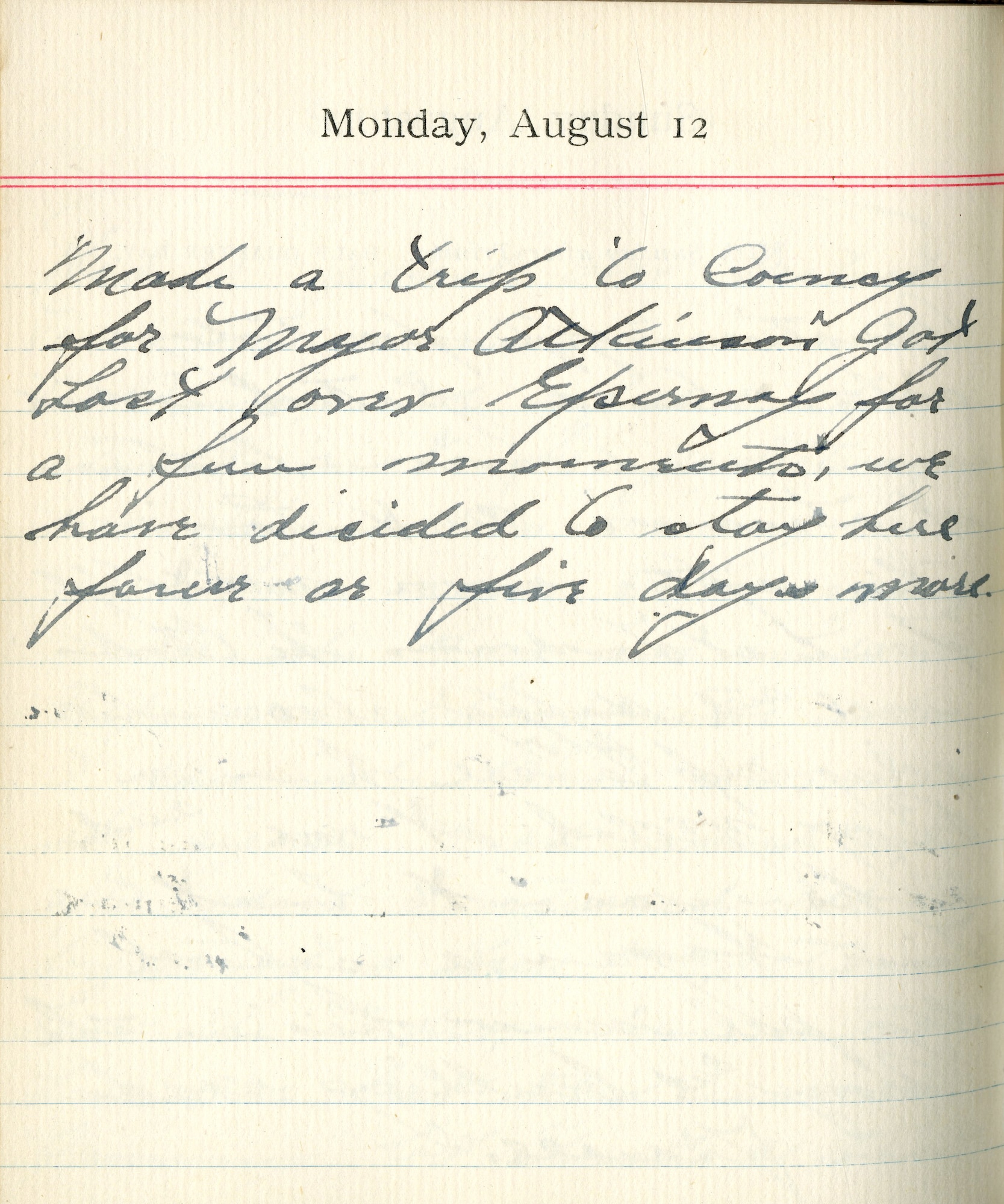 Made a trip to Coincy for Major Atkinson.  Got lost over Epernay for a few moments, we have decided to stau here four or five days more.