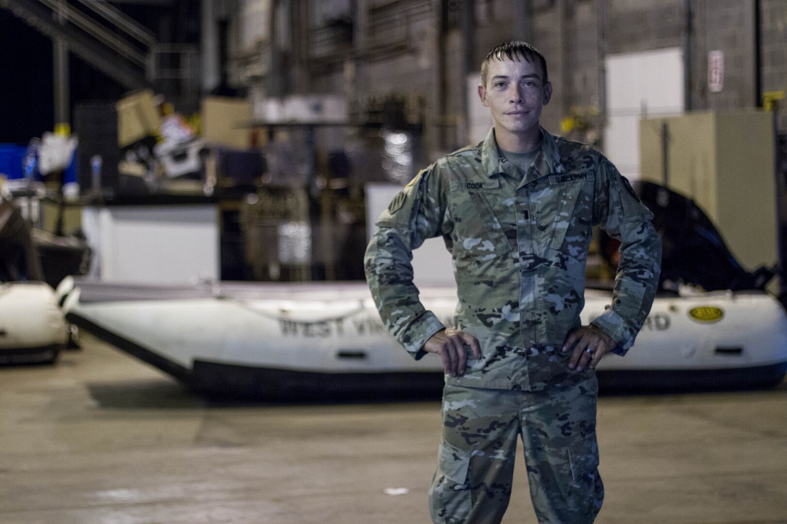 West Virginia Army National Guard 1st Lt. Darin Cook poses at the WVARNG recycling facility located in Poca, West Virginia. Cook serves as the recycling and integrated solid waste manager for the organization. (U.S. Army National Guard photo by Spc. Brianna Lawrence)