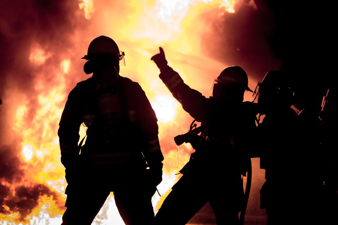 Aircraft Rescue and Fire Fighting Marines conduct a controlled burn training exercise aboard Marine Corps Air Station Beaufort July 30. The training simulated a jet fire and familiarized the Marines with their equipment and standard operating procedures. MCAS Beaufort’s ARFF unit is responsible to respond to fires not only aboard the air station, but also throughout Beaufort County.