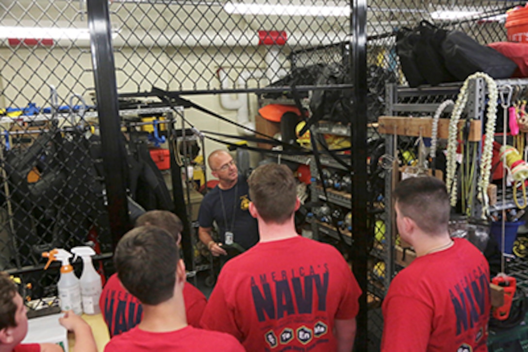 High school students in Starship Poseidon STEM camp visit NUWC Division Newport