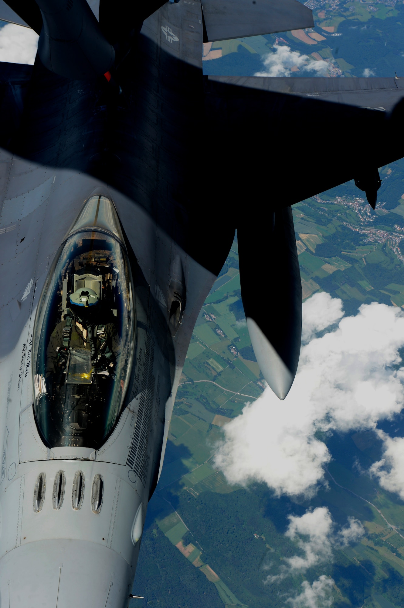 The Utah ANG conducted air-to-air refueling with F-16s for training purposes.