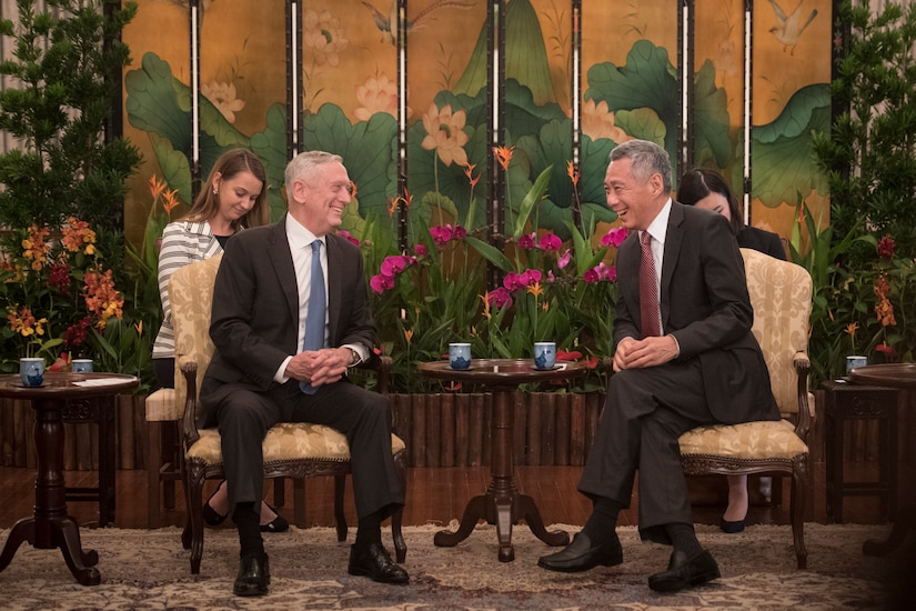 Defense Secretary James N. Mattis meets with the Singaporean prime minister.