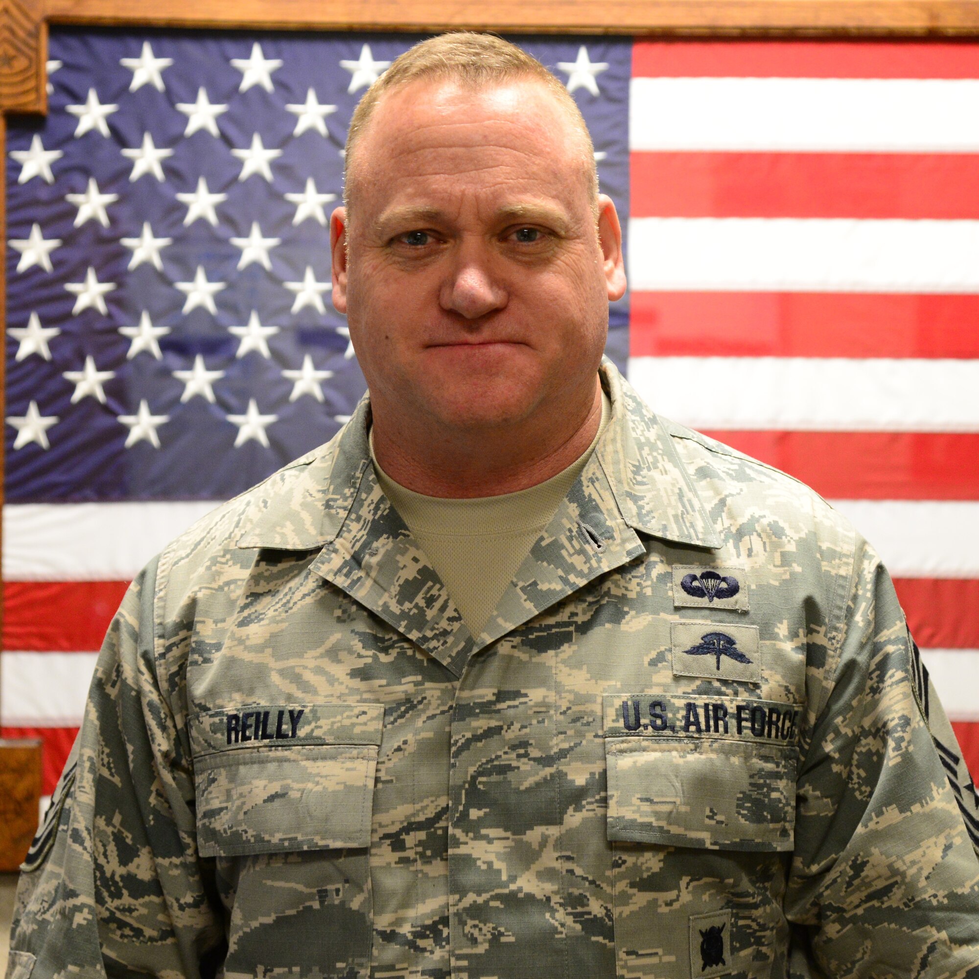 Chief Master Sgt. Bradley Reilly, 14th Operations Group superintendent, Jan. 1, 2018, on Columbus Air Force Base, Mississippi.