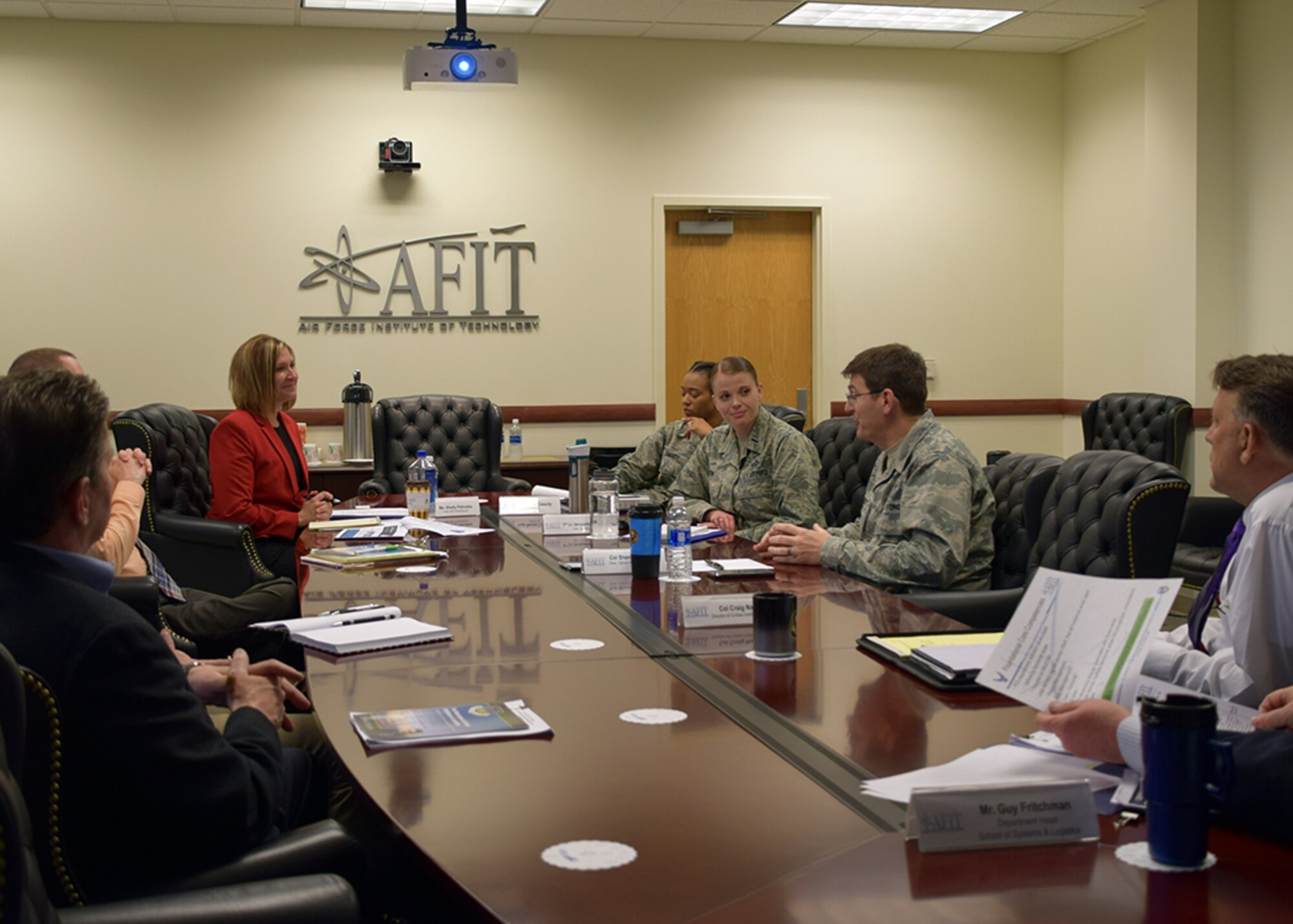 HQ AETC’s Continuum of Learning Engagement Team, Mrs. Shelly Petruska, Capt. Renee Cassidy and Lt. Jacqueline Crow, led a small group discussion with AFIT’s School of Systems and Logistics, Wright Patterson Air Force Base, Ohio, May 1, 2018.  The CoL engagement team is traveling to all AETC units to educate the command on CoL initiatives, and collect best practices, challenges and innovative ideas for CoL across the Air Force.