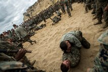 U.S. Marines, with 1st Light Armored Reconnaissance Battalion, 1st Marine Division, grapple during Highlanders’ Night at Marine Corps Base Camp Pendleton, Calif., May 24, 2018.