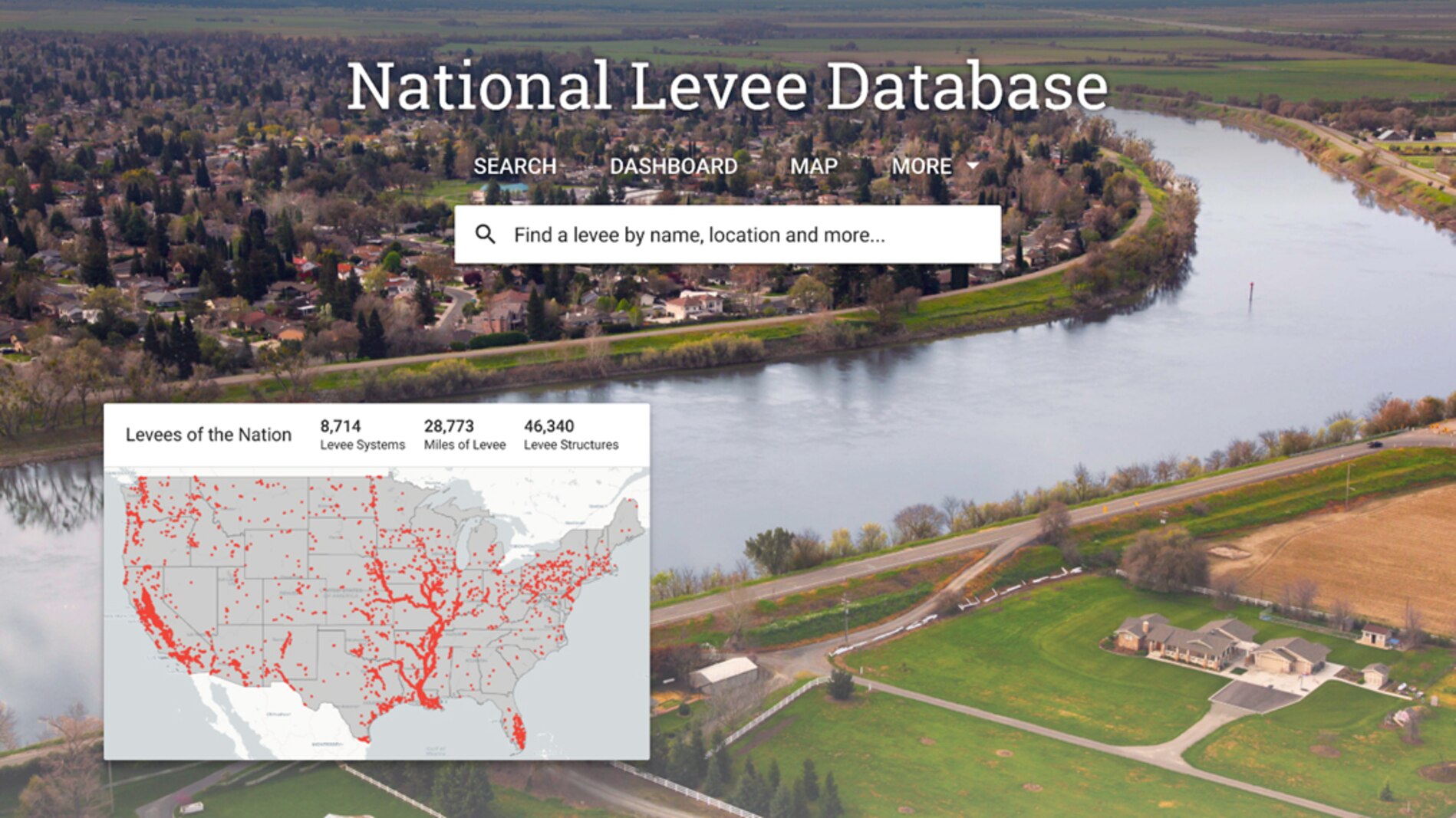 “The National Levee Database is a public view into the information that builds understanding of the benefits and potential risks levees pose for the communities in which they exist,” said Eric C. Halpin, P.E., USACE deputy dam and levee safety officer.