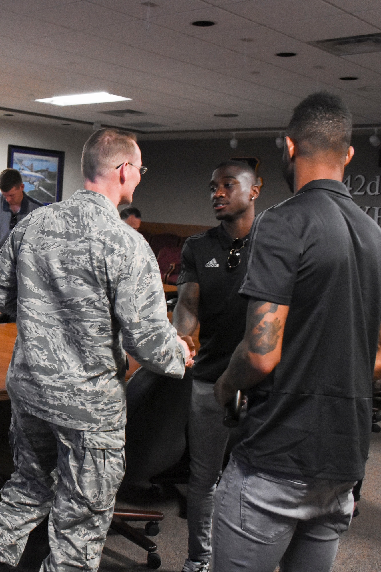 Players and executives from Sporting Kansas City paid a visit to the 442d Fighter Wing at Whiteman Air Force Base, Mo., May 30, 2018.
