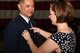 U.S. Air Force Lt. Col. Mark Chang, 315th Training Squadron commander, receives his commander’s pin from his spouse during the 315th TRS Change of Command at the Louis F. Garland Department of Defense Fire Academy High Bay on Goodfellow Air Force Base, Texas, June 1, 2018. The pin signifies that  individual holds the position of commander of a squadron, group, wing, or major command. (U.S. Air Force photo by Staff Sgt. Joshua Edwards/Released)