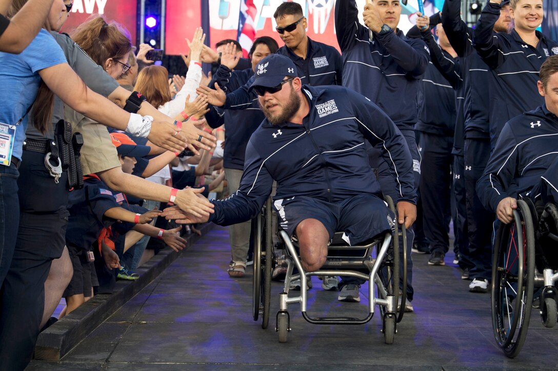 Team Navy enters opening ceremonies for the 2018 Defense Department Warrior Games.