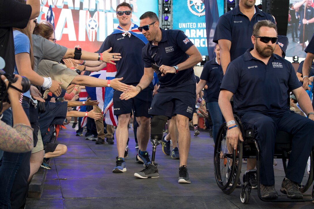 Team United Kingdom enters opening ceremonies for the 2018 Defense Department Warrior Games.