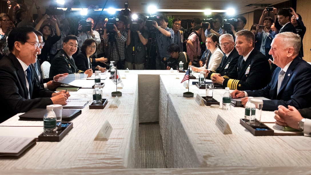 Defense Secretary James N. Mattis meets with the South Korean defense minister.