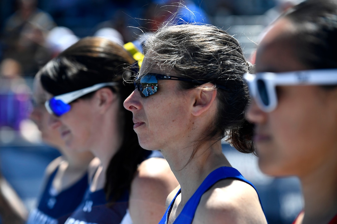 Team Air Force athlete Lt. Col. Adura Lyons competes at the 2018 Defense Department Warrior Games.