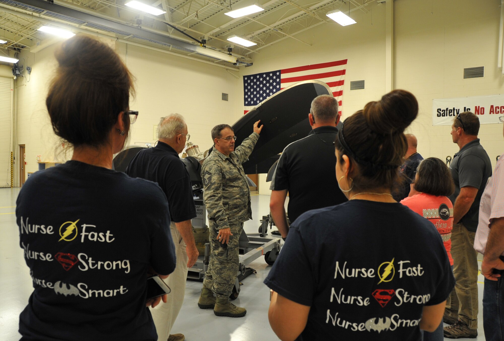 Civilian employers of 403rd Wing service members tour various shops within the 403rd Wing during Employer Appreciation Day at Keesler Air Force Base, Mississippi, June 2, 2018.  This gives employers the opportunity to see what the service member does on a unit training assembly for their Air Force Reserve career. (U.S. Air Force photo by Master Sgt. Jessica Kendziorek)