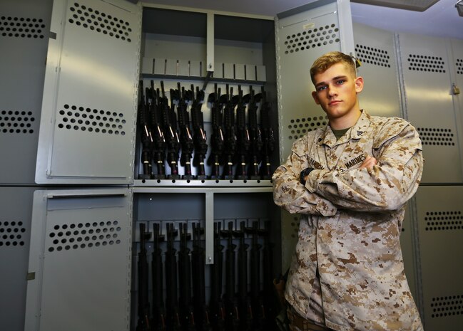Cpl. Colburn Hanson is an armorer with Naval Amphibious Force, Task Force 51/5th Marine Expeditionary Brigade.