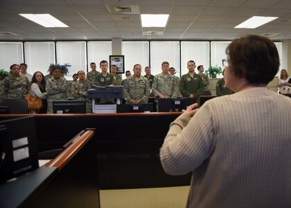 Team Dover members recieve briefing in C3.