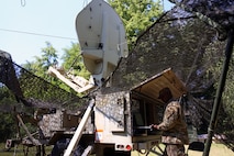 Soldier at Satellite terminal