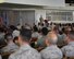 U.S. Army Command Sgt. Maj. John Wayne Troxell, senior enlisted advisor to the chairman of the Joint Chiefs of Staff, speaks with Airmen during an enlisted all-call at Joint Base Pearl Harbor-Hickam, Hawaii, May 29, 2018.  Troxell is the designated senior noncommissioned officer in the U.S. armed forces and advises the Chairman and the Secretary of Defense on all matters involving joint and combined total force integration, utilization, health of the force, and joint development for enlisted personnel. (U.S. Air Force photo by Master Sgt. Taylor Worley)