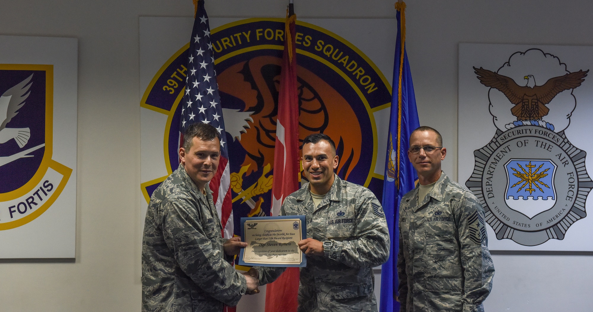 Tech. Sgt. Steven Romero poses for the Incirlik Air Base Larger Than Life award