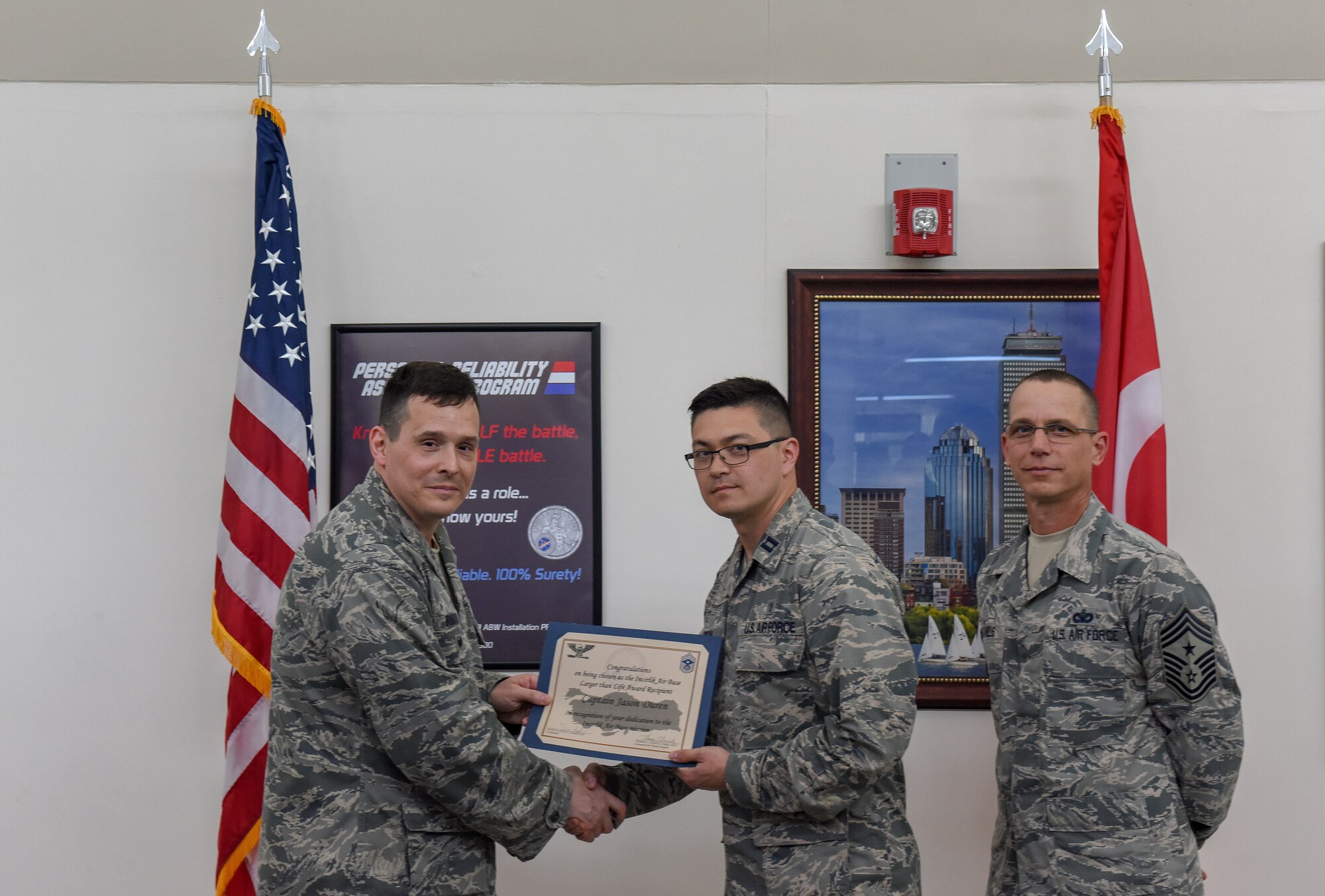 Capt. Jason Duren poses for the Incirlik Air Base Larger Than Life award