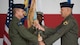 U.S. Air Force Col. Scott Walker, 8th Operations Group commander, receives the guidon from Col. John Bosone, 8th Fighter Wing commander, during a change of command ceremony June 5, 2018, at Kunsan Air Base, Republic of Korea. Walker assumed command of the 8th OG and received the title of “Viper.”