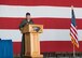 U.S. Air Force Col. Scott Walker, 8th Operations Group commander, speaks during a change of command ceremony June 5, 2018, at Kunsan Air Base, Republic of Korea. Walker took command of the 8th OG and received the title of “Viper.” (U.S. Air Force photo by Staff Sgt. Victoria H. Taylor)