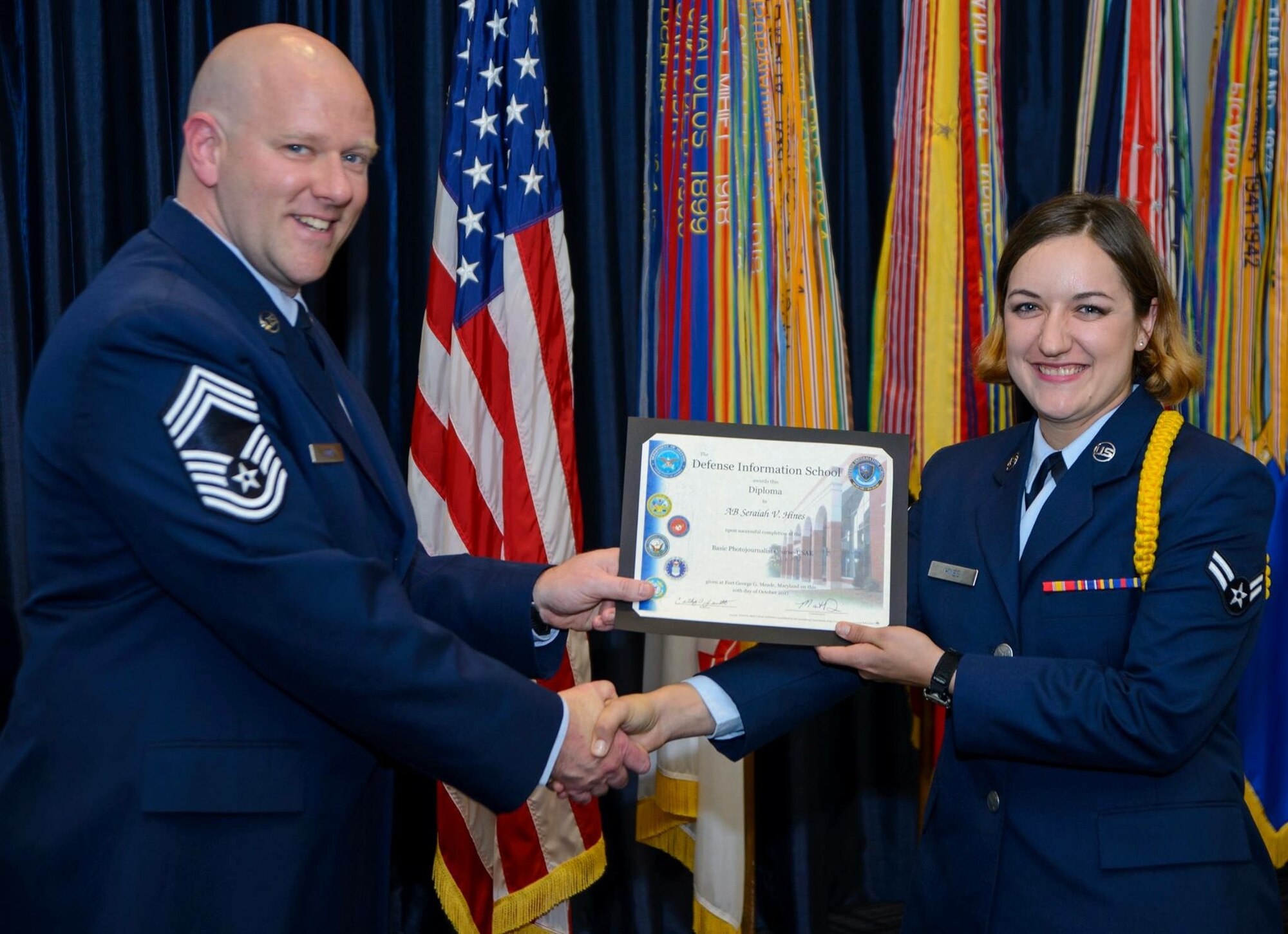 After 87 training days graduates of the Defense Information School receive a certificate acknowledging they have completed their initial training in the public affairs career field. (Courtesy photo)