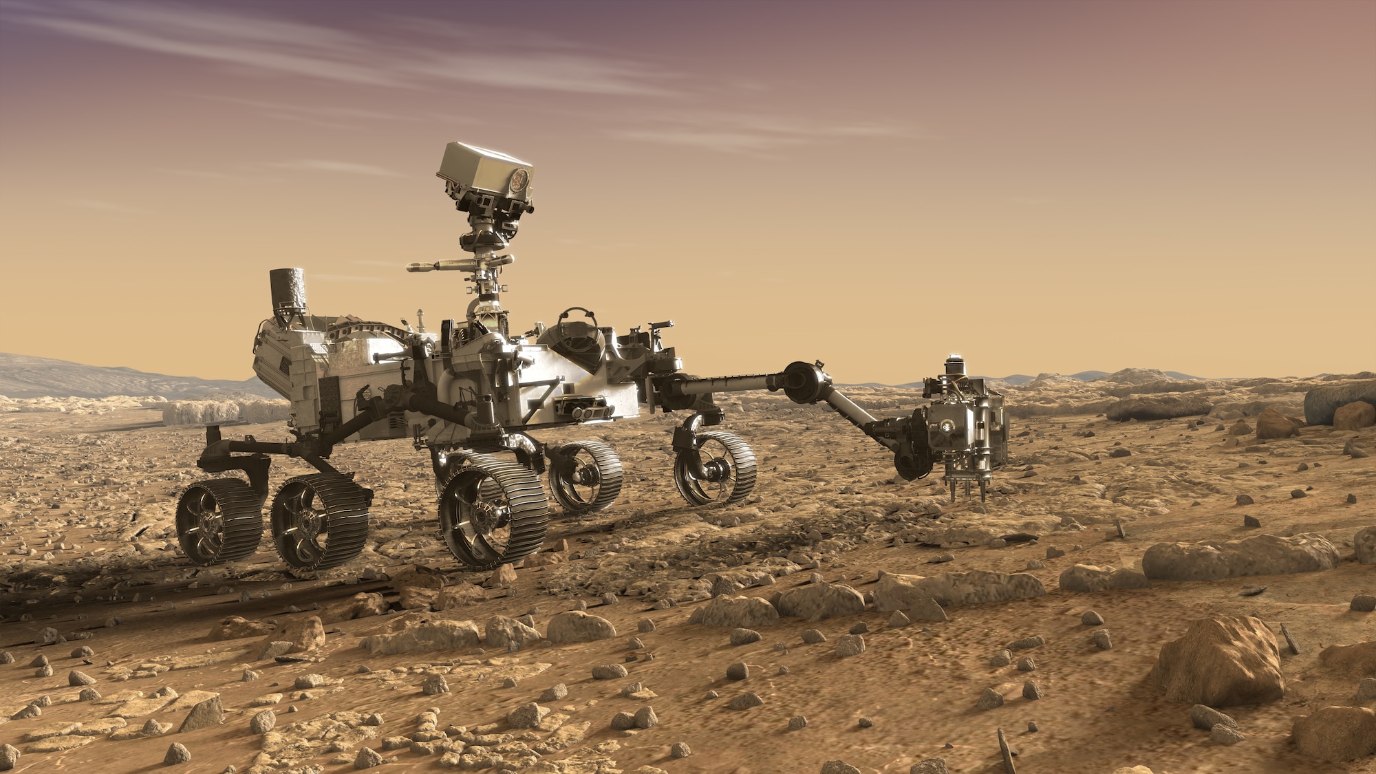 Mars 2020 rover arist rendition