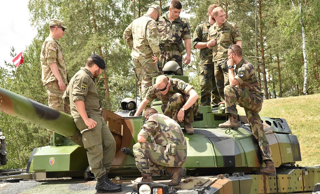 Austrian, French, German, and U.S. tank platoons