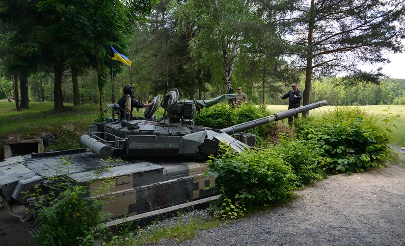 Ukrainian tank assigned to the 1st Tank Company, 14th Mechanized Brigade