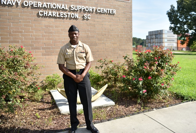 Petty Officer Third Class Lonte Morgan, Navy Operational Support Center, has been in the United States Navy for two years. He plans on making a career out of it and loves what he does! He is a Reserve Pay Clerk at the NOSC and he deals with contracts, paychecks and much more.