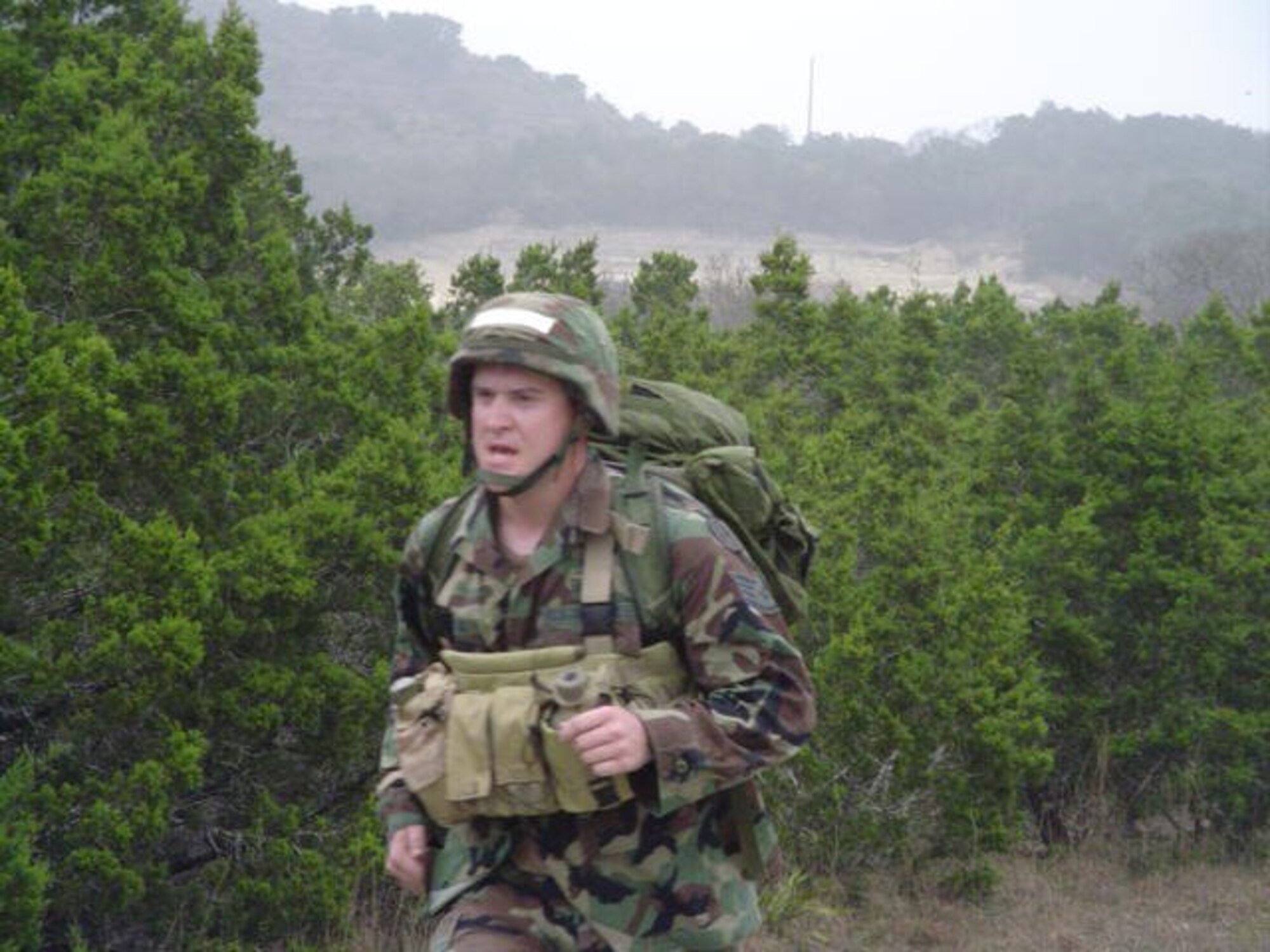 Then Staff Sgt. Timothy Pachasa participates in a ruck march. (Courtesy photo)